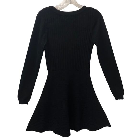 Nina Leonard Lace Up Ribbed Fit and Flare Knit Sweater Dress Small NWT - Picture 4 of 7